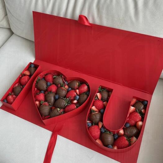 Клубника в шоколаде набор I love you