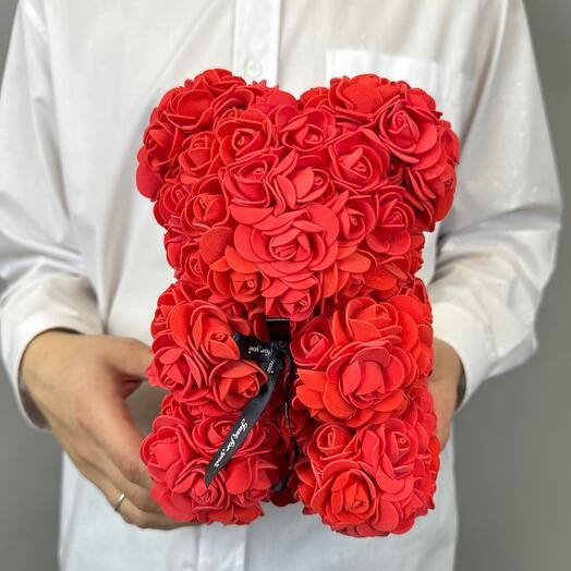 Мишка из роз декоративный