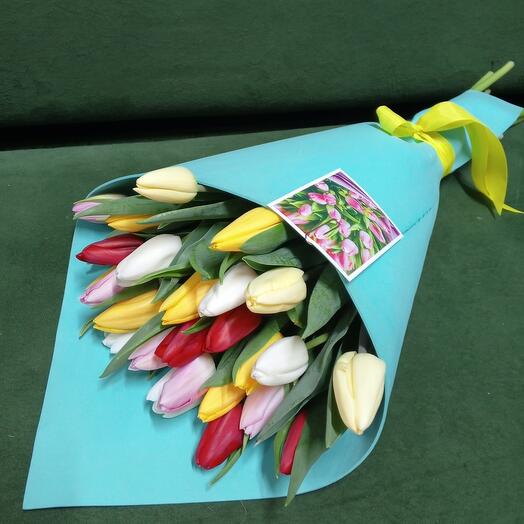 25 тюльпанов в фоамиране