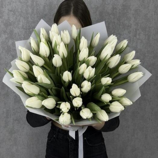 Тюльпан белое 51 шт