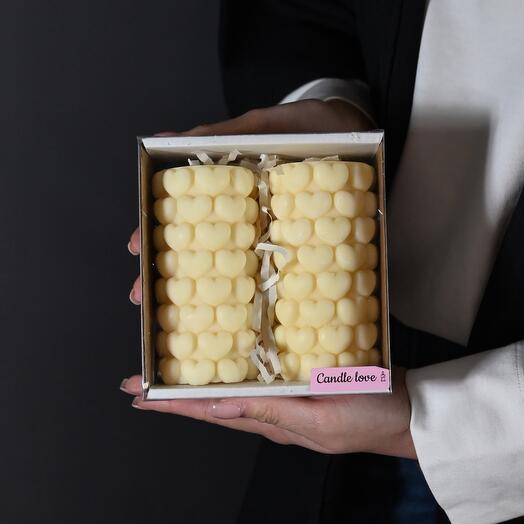 Set of interior candles "hearts"