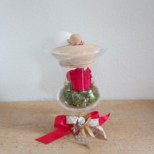 Rosa eterna en vaso brocante frances