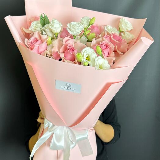 Роза и эустома