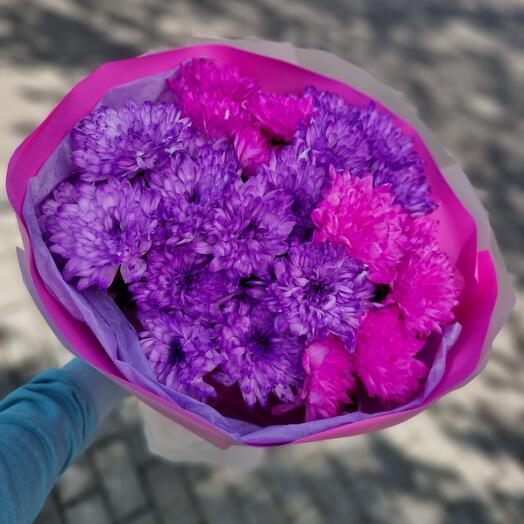 Яркие кустовые хризантемы
