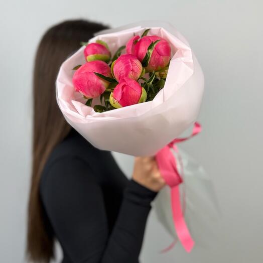 5 коралловых пионов Корал Сансет