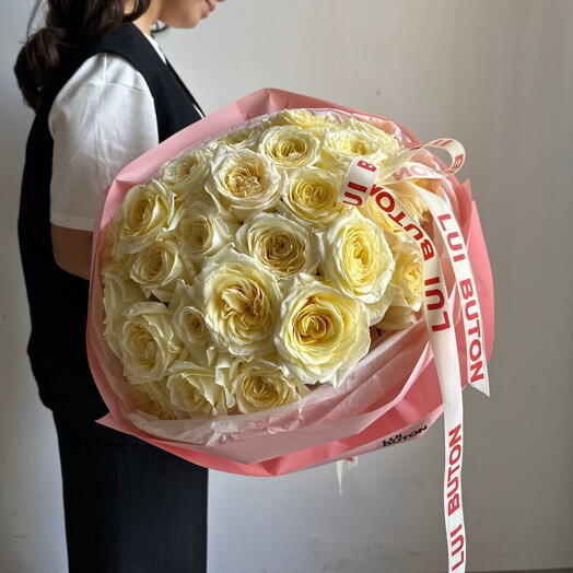 Букет "25 пионовидных роз Candlelight"