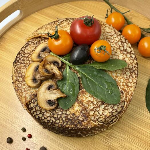 Торт "Лесное наслаждение" с лисичками и курицей
