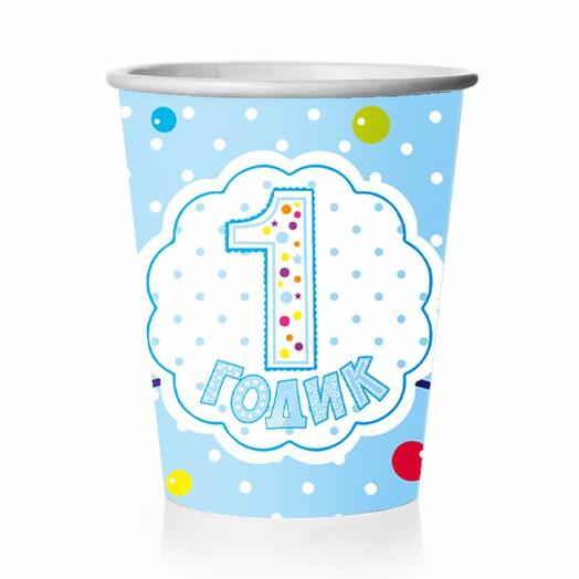 Набор стаканов одноразовых 1годик