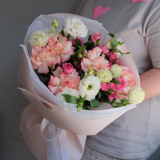 Французские розы и эустома