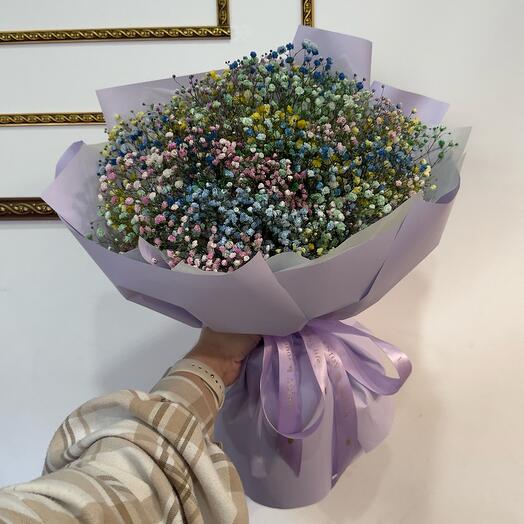 Букет с гипсофилой Микс💜