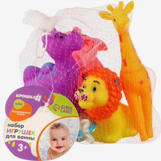 Резиновые игрушки для ванны Крошка Я «Животные», 5 шт