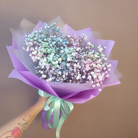Bouquet of 11 rainbow gypsophiles
