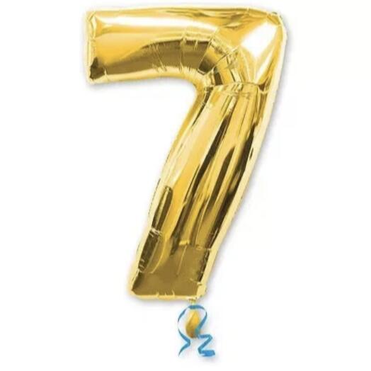 Шар цифра золото "7"