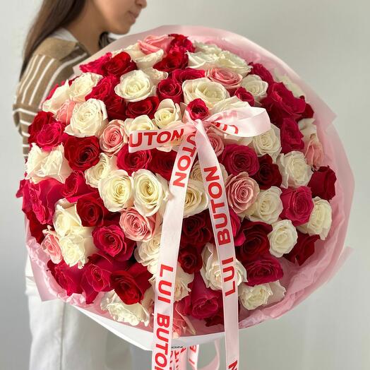 Букет "101 ярких роз микс"