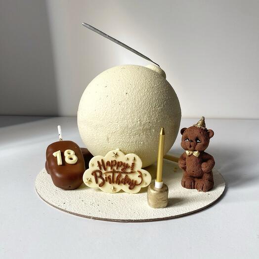 Торт-шар с мишкой