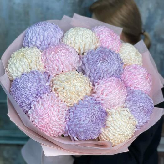 Букет нежных хризантем 15 шт