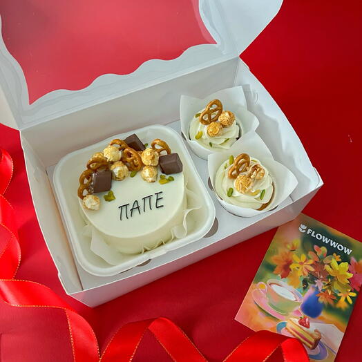 Бенто торт и ассорти капкейков подарок папе