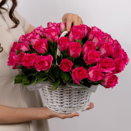 51 малиновая с розовым роза Madam Pink