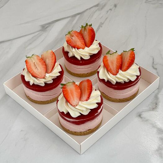 Мини чизкейки 4шт клубника