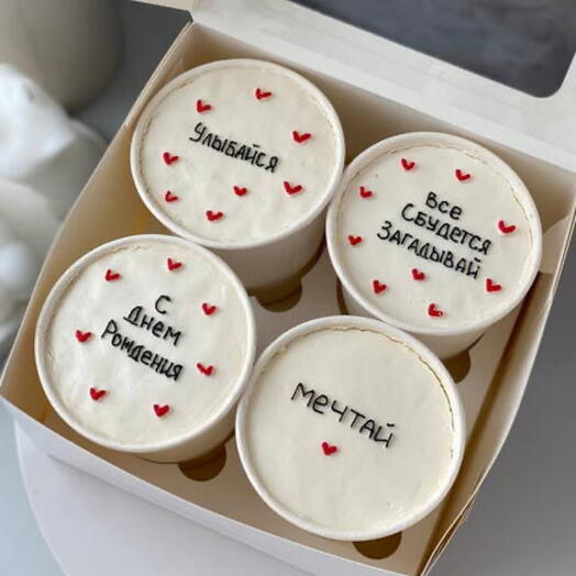 Торт в стакане, cake to go, трайфлы на день рождения - улыбайся, мечтай, загадывай - коллеге, подруге, дочке, внучке