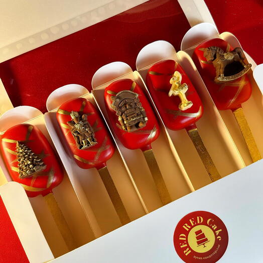Новогодний Набор пирожных чизкейков на палочке