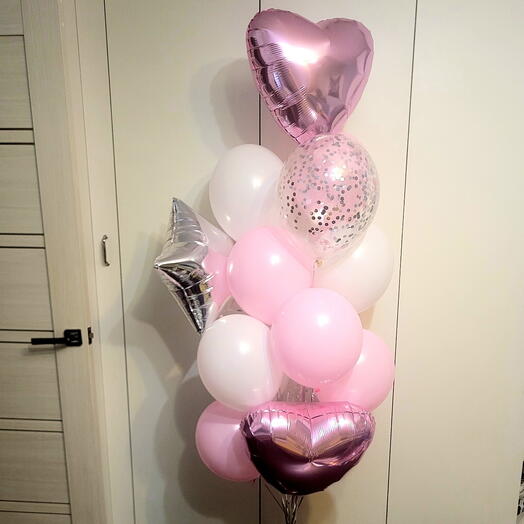 A bunch of helium balloons 15 pieces Pink tenderness