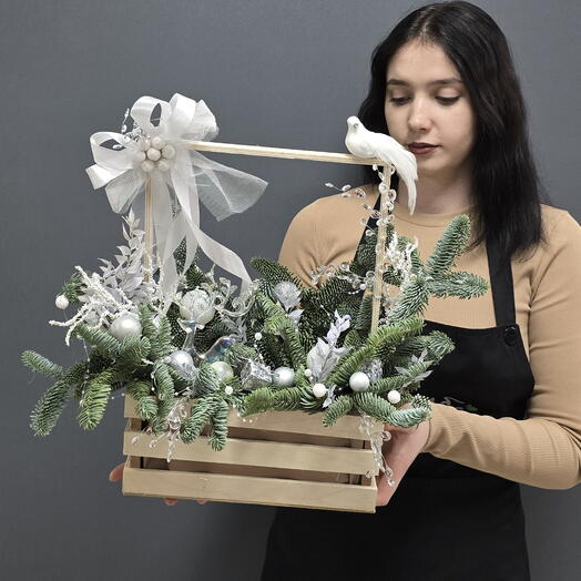 Новогодняя композиция белая