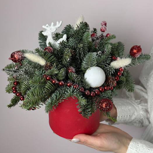 Новогодняя Композиция из Нобилиса в Коробке