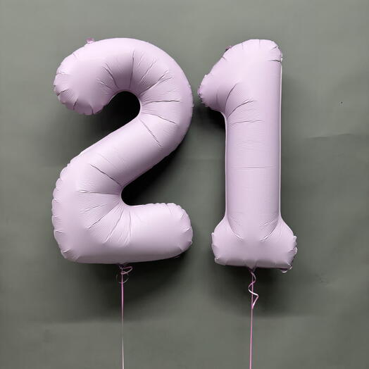 Цифры розовые 21 гелиевые