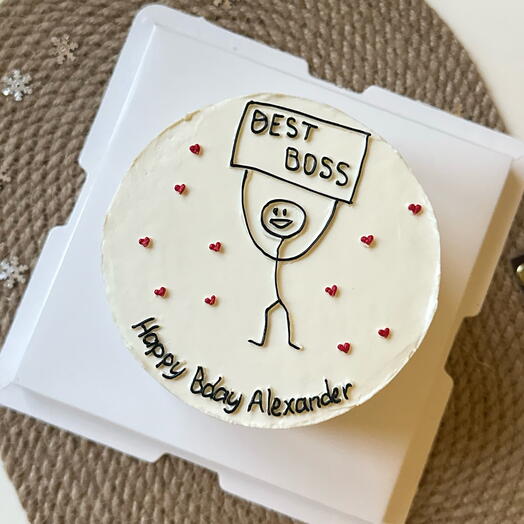 Бенто торт на день рождения «BEST BOSS»