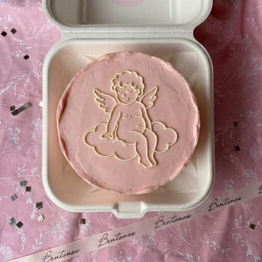 Бенто торт Купидон на облачке на День Святого Валентина, коллекция «14 февраля»