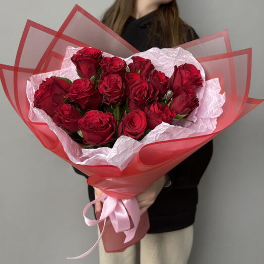Ramo de 15 rosas rojas de Kenia (FW0157)