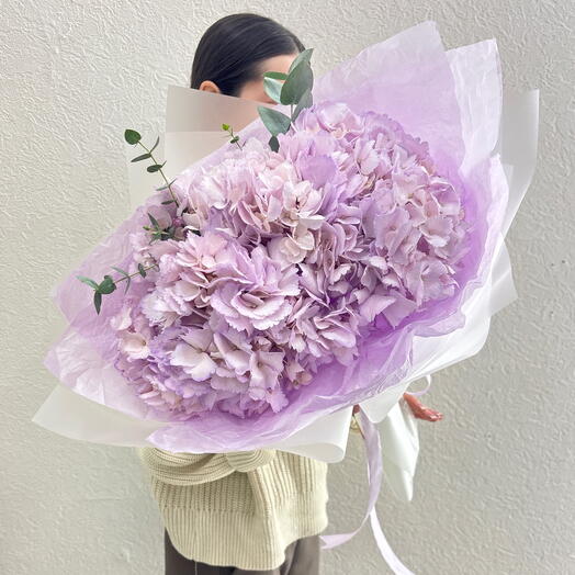 В фиолетовом💕моно букет из гортензии