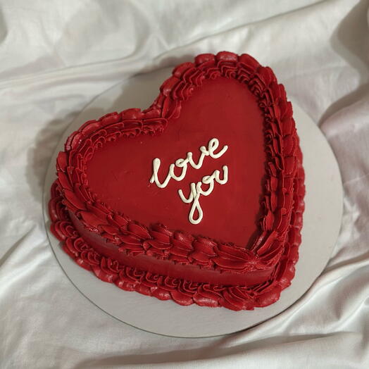 Торт 1 кг сердце красный с надписью love you девушке, парню, для влюбленных, с любовью, любовь, любимой