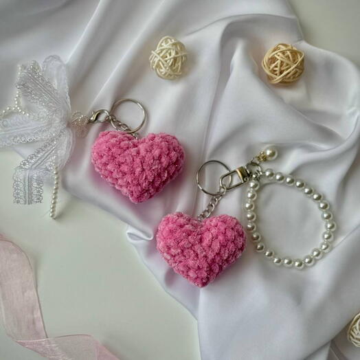 Парные розовые мерцающие сердечки. Романтичные подарок на 14 февраля и 8 марта