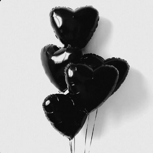 5 сердец черных