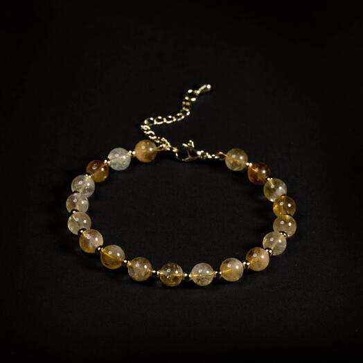 Браслет Самшит Цитрин 14K 17 см (BRA1170)