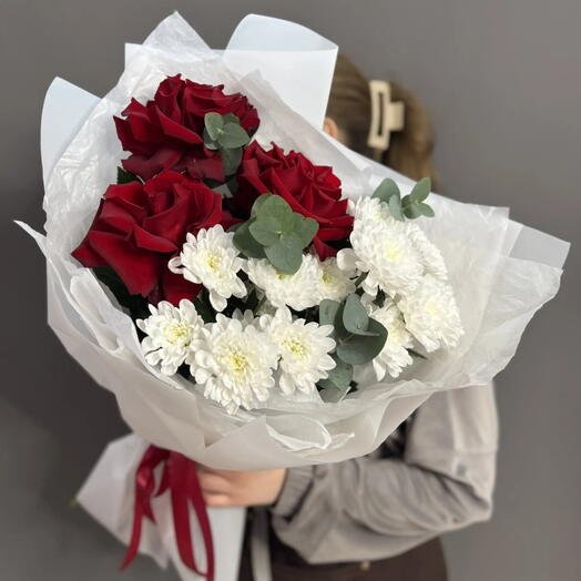 Авторский букет с французскими розами (арт.3880)