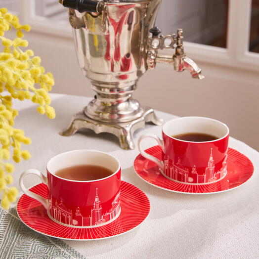 Чайный сервиз 4 предмета "Московское чаепитие" в подарочной упаковке