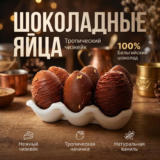 Пасхальные яйца «Тропический чизкейк» 6 шт