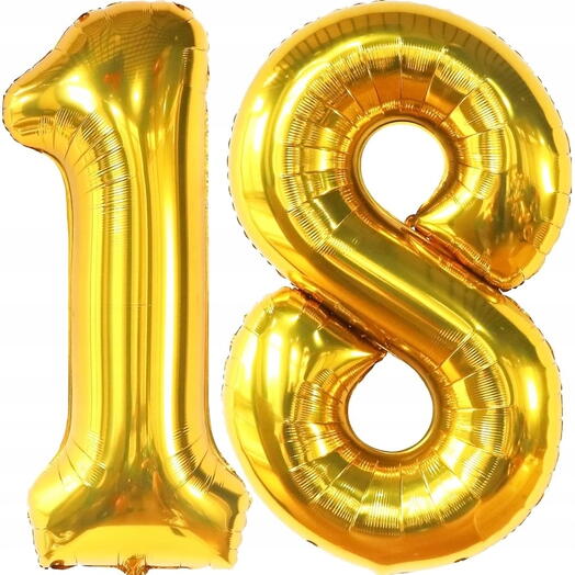 2 Любые фольгированные цифры цвета Золото (102 см)