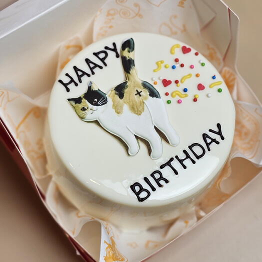 Бенто-торт happy birthday пукающий кот прикол мем шутка