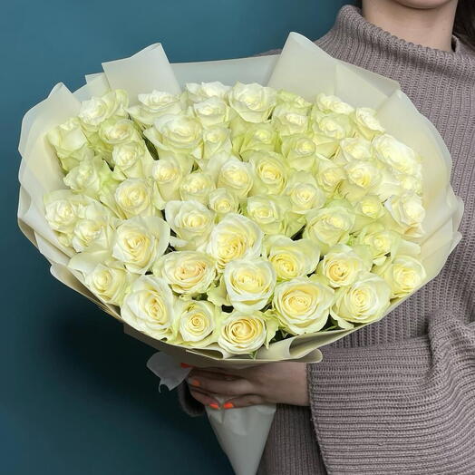 Роза белая 51 шт