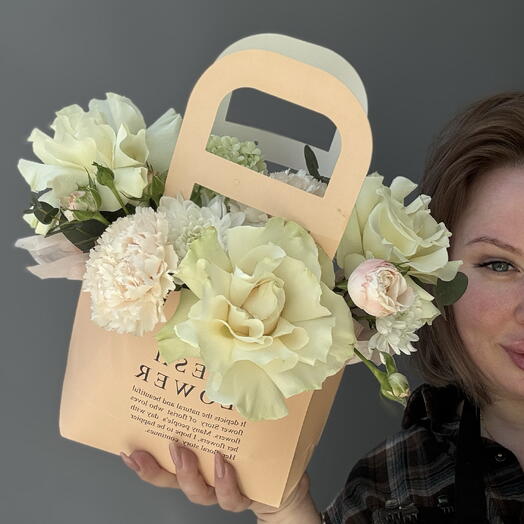 Цветы в коробке ,, Мини шик ,, и на свадьбу и учителю 🌸🍀🌼