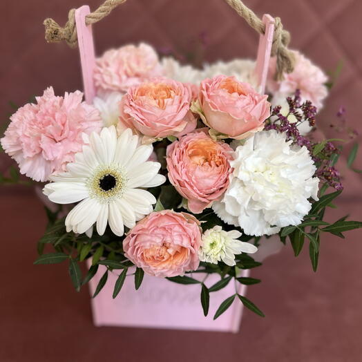 Цветы в коробке 💕 с пионовидной розой