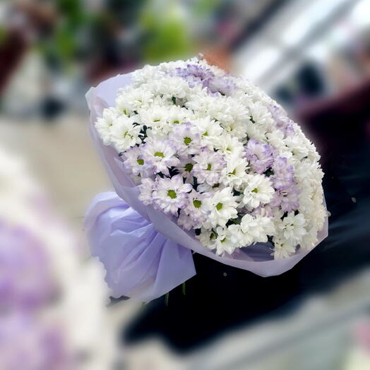 Букет-гигант из 21 хризантемы 🌼