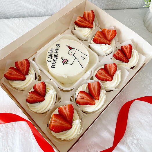 Juego de Bento + 8 cupcakes con DR