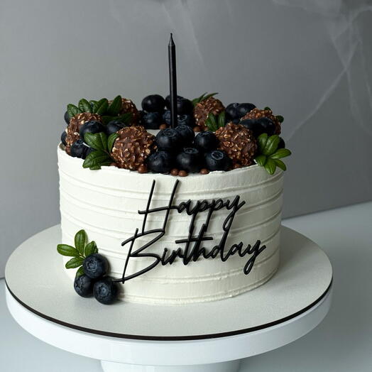 Торт Happy birthday черный