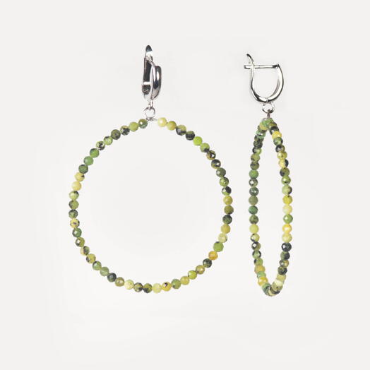 Серьги Ирис Нефрит Rh+ (EAR1155)