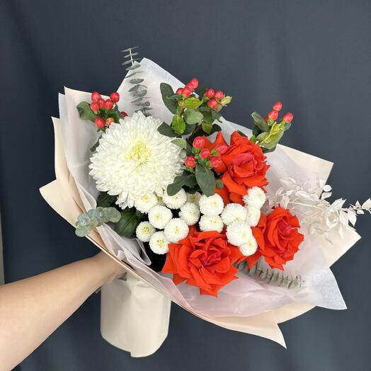 Сборный букет с французскими розами 🌸